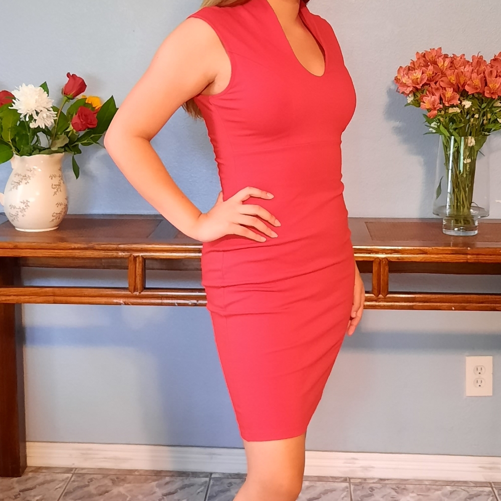 Red classy dress